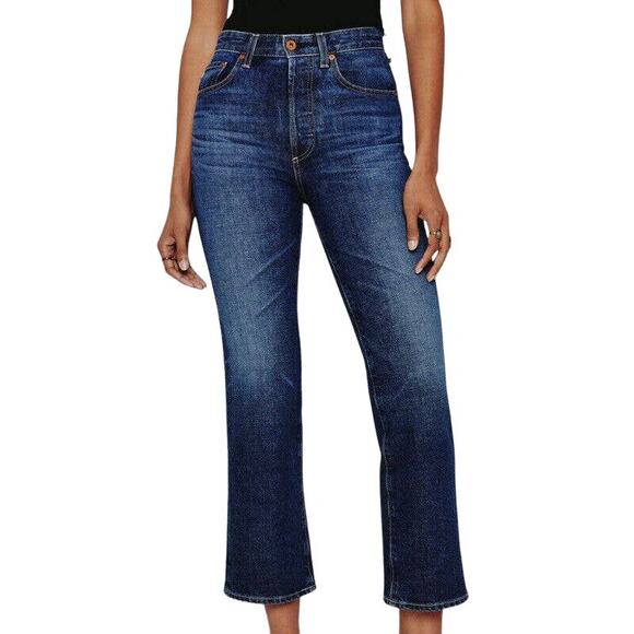 AG Adriano Goldschmied NWT Blue Kinsley High-Rise Pop Crop Denim Jeans Size 23 - Picture 1 of 12